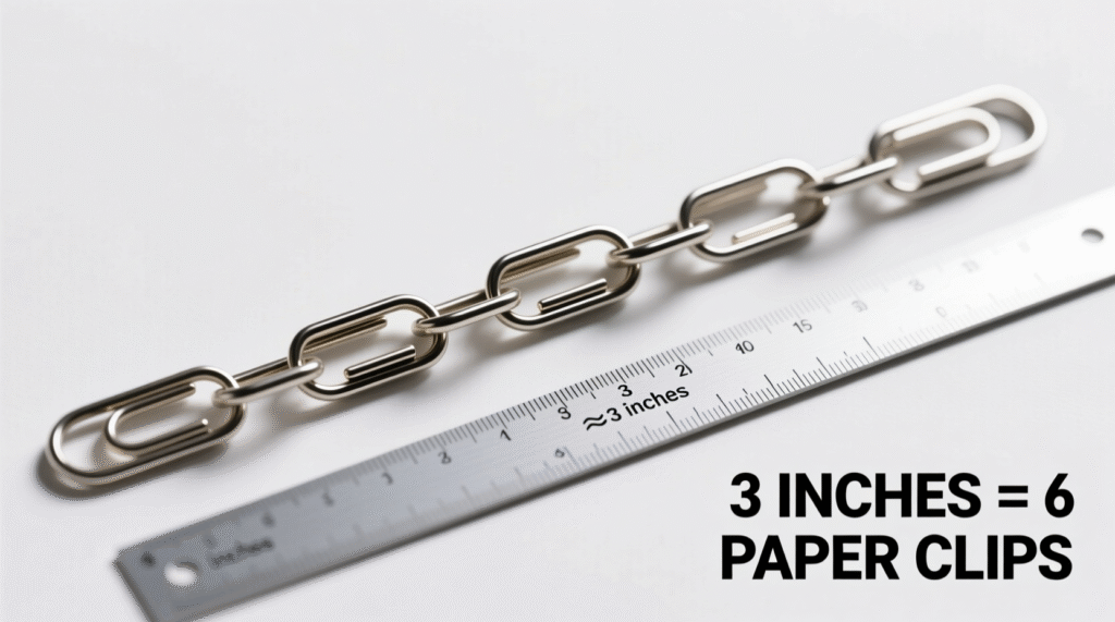 Chain of Six Paper Clips ≈ 3 Inches