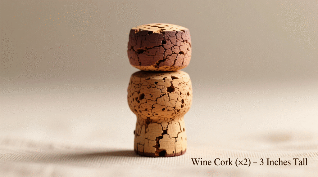 Wine Cork (×2) – Two Corks Stack Up to ~3 Inches