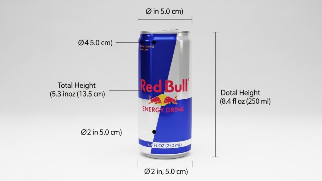 Red Bull Can Measurements (8.4 oz / 250 ml)