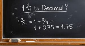 What is 1 3/4 to Decimal?