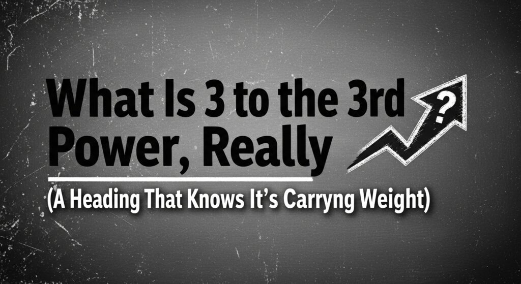 What Is 3 to the 3rd Power