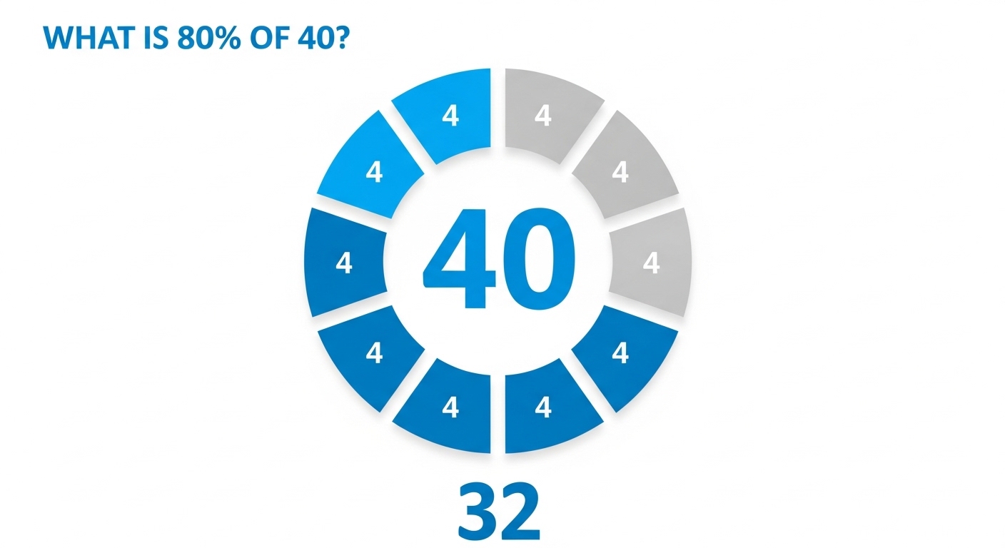 What is 80% of 40?