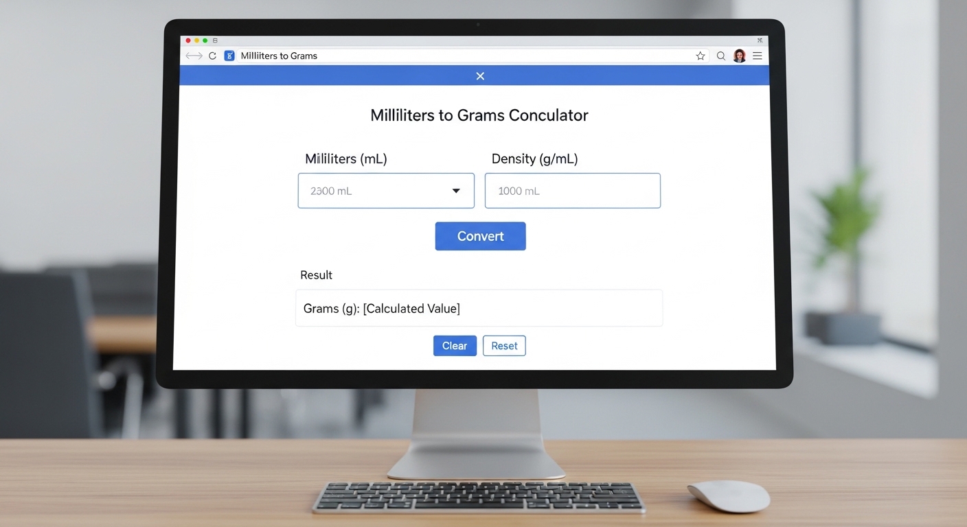 Milliliters to Grams