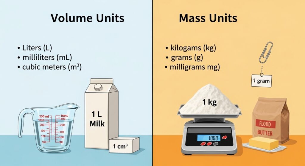 Volume vs. Mass Units